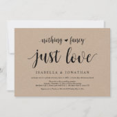 Nichts Extravagant, nur Liebe, Kraft, Hochzeitsfei Einladung (Vorderseite)