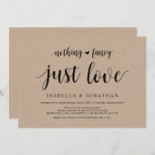 Nichts Extravagant, nur Liebe, Kraft, Hochzeitsfei Einladung (Vorne/Hinten)