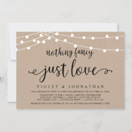 Nichts Extravagant, nur Liebe, kraftvolle Hochzeit Einladung