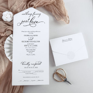 Nichts Extravagant nur Liebe Lässig Hochzeit All In One Einladung