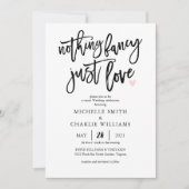 Nichts extravagant nur Liebe lässig Hochzeit Einla Einladung (Vorderseite)