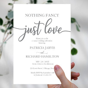 Nichts Extravagant nur Liebe Lässig Hochzeit Einla Einladung