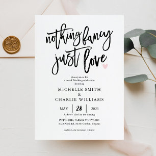 Nichts extravagant nur Liebe lässig Hochzeit Einla Einladung