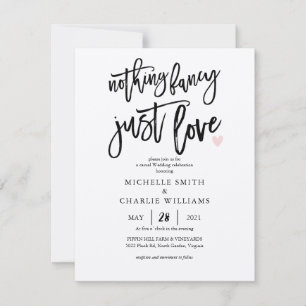 Nichts extravagant nur Liebe lässig Hochzeit Einla Einladung