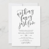 Nichts extravagant nur Liebe lässig Hochzeit Einla Einladung (Vorderseite)