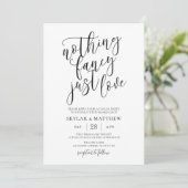 Nichts extravagant nur Liebe lässig Hochzeit Einla Einladung (Stehend Vorderseite)