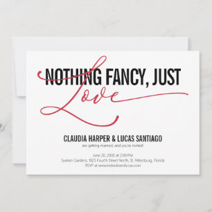 Nichts Extravagant nur Liebe Lässig Hochzeit Einladung