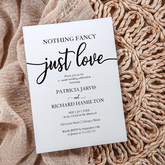 Nichts Extravagant nur Liebe Lässig Hochzeit Einladung