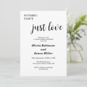 Nichts Extravagant nur Liebe Lässig Hochzeit Einladung (Stehend Vorderseite)