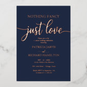 Nichts Extravagant nur Liebe Lässig Hochzeit Folieneinladung (Vorderseite)