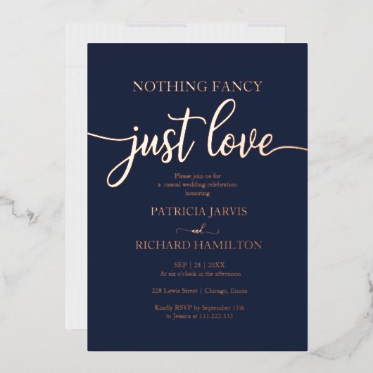 Nichts Extravagant nur Liebe Lässig Hochzeit Folieneinladung (Briefumschlag)