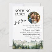 Nichts Extravagant nur Liebe Lässig Hochzeit Foto Einladung (Vorderseite)