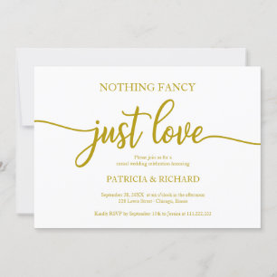 Nichts Extravagant nur Liebe Lässig Hochzeit Gold Einladung