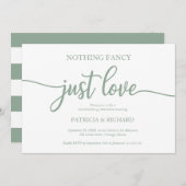 Nichts Extravagant nur Liebe Lässig Hochzeit Grün Einladung (Vorne/Hinten)