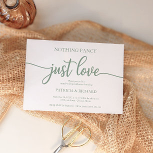 Nichts Extravagant nur Liebe Lässig Hochzeit Grün Einladung