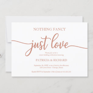 Nichts Extravagant nur Liebe Lässig Hochzeit Rose  Einladung