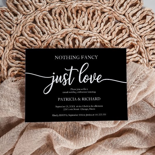 Nichts Extravagant nur Liebe Lässig Hochzeit Schwa Einladung