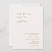 Nichts Extravagant, nur Liebe Lässig Hochzeitseinl Einladung (Vorderseite)