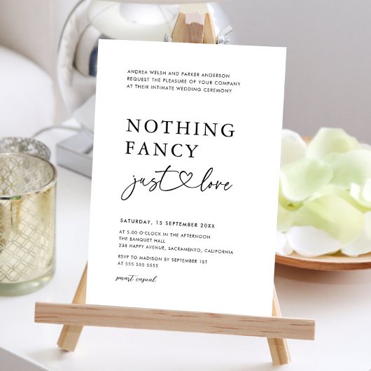 Nichts Extravagant nur Liebe Lässig Hochzeitsempfa Einladung