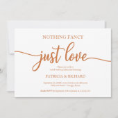 Nichts Extravagant, nur Liebe Lässig Hochzeitskupf Einladung (Vorderseite)