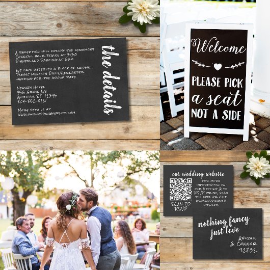 Nichts Extravagant, nur Liebe Lässige Chalkboard RSVP Karte