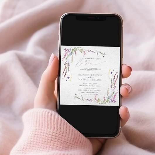 Nichts Extravagant nur Liebe Lässige Hochzeit Einladung