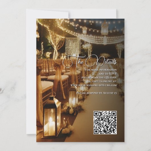 Nichts Extravagant nur Liebe Laternen & Lights Hoc Einladung (Rückseite)