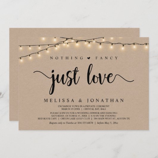 Nichts Extravagant, nur Liebe, Lichterklopfen Einladung (Vorne/Hinten)