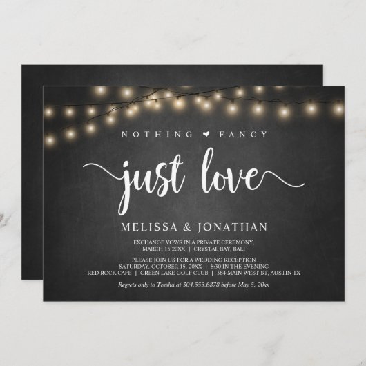 Nichts Extravagant, nur Liebe, Lichterklopfen Einladung (Vorne/Hinten)