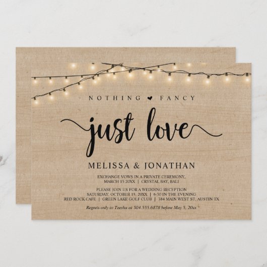 Nichts Extravagant, nur Liebe, Lichterklopfen Einladung (Vorne/Hinten)