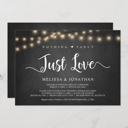 Nichts Extravagant, nur Liebe, Lichterklopfen Einladung (Vorne/Hinten)