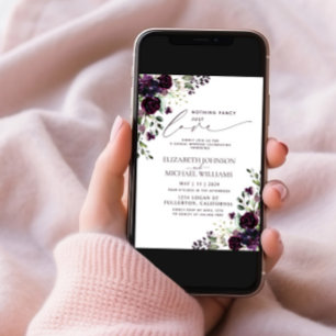 Nichts Extravagant nur Liebe Lila Foto Hochzeit Einladung