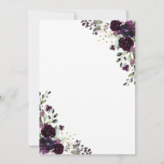 Nichts Extravagant nur Liebe Lila Lässige Hochzeit Einladung (Rückseite)