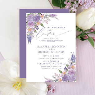 Nichts Extravagant nur Liebe Lilac Lavender Weddin Einladung