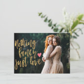 Nichts Extravagant nur Liebe | Micro Wedding Foto Einladung (Stehend Vorderseite)