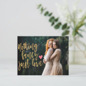 Nichts Extravagant nur Liebe | Micro Wedding Foto Postkarte (Stehend Vorderseite)