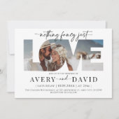 Nichts Extravagant nur Liebe Minimal Hochzeit Einl Einladung (Vorderseite)