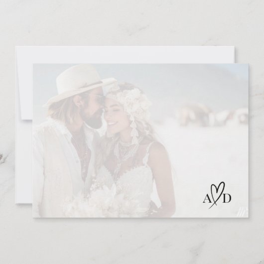 Nichts Extravagant nur Liebe Minimal Hochzeit Einl Einladung (Rückseite)