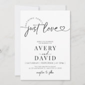Nichts Extravagant nur Liebe Minimale Hochzeit Einladung (Vorderseite)