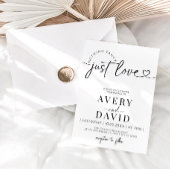 Nichts Extravagant nur Liebe Minimale Hochzeit Einladung