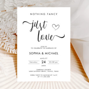 Nichts Extravagant nur Liebe Minimale Hochzeitsemp Einladung