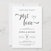 Nichts Extravagant nur Liebe Minimale Hochzeitsemp Einladung (Vorderseite)