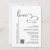 Nichts Extravagant Nur Liebe Minimalistisch Herz + Einladung (Vorderseite)