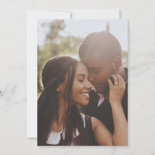 Nichts Extravagant nur Liebe Minimalistisch Hochze Einladung (Rückseite)