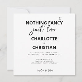 Nichts Extravagant nur Liebe Minimalistisch Hochze Einladung