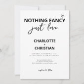 Nichts Extravagant nur Liebe Minimalistisch Hochze Einladung (Vorderseite)