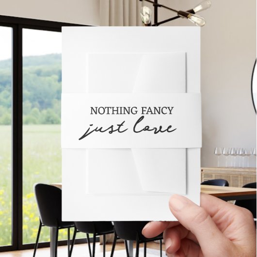 Nichts Extravagant nur Liebe Minimalistisch Hochze Einladungsbanderole