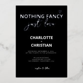 Nichts Extravagant nur Liebe Minimalistisch Hochze Folieneinladung (Vorderseite)
