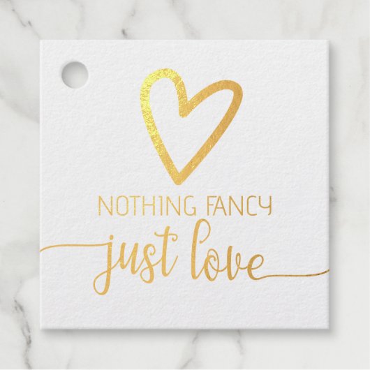 Nichts Extravagant nur Liebe Minimalistisch Hochze Geschenkanhänger (Vorderseite)