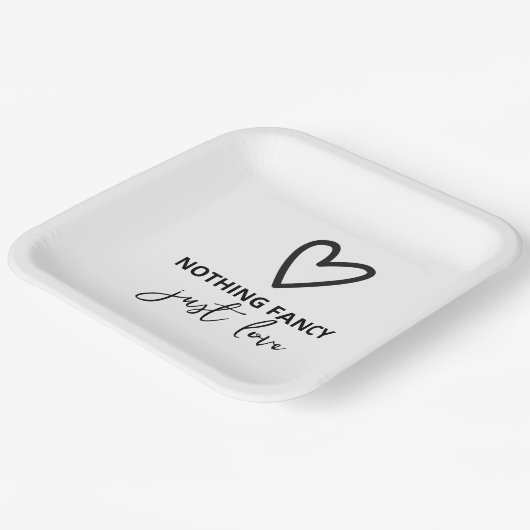 Nichts Extravagant nur Liebe Minimalistisch Hochze Pappteller (Gewinkelt)